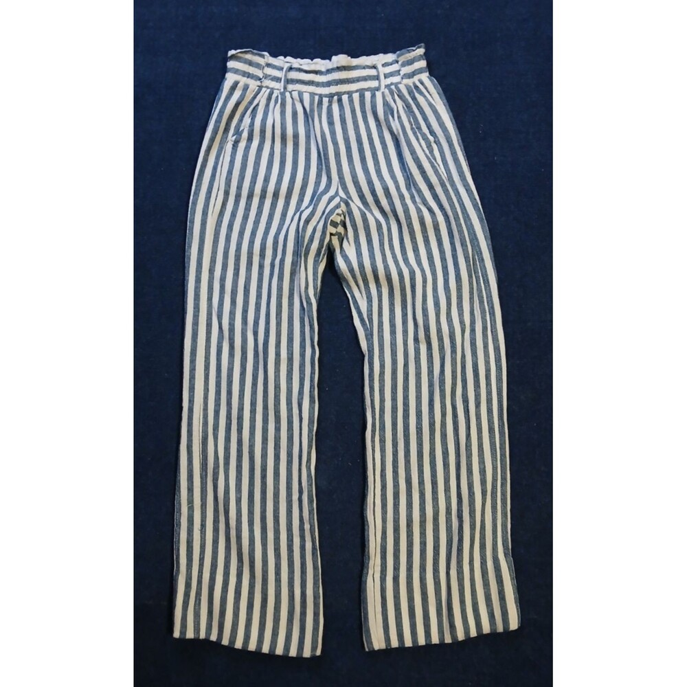 Jolt Blue/White Stripe Coastal Beachy  style Elastic Waistband Pants XS